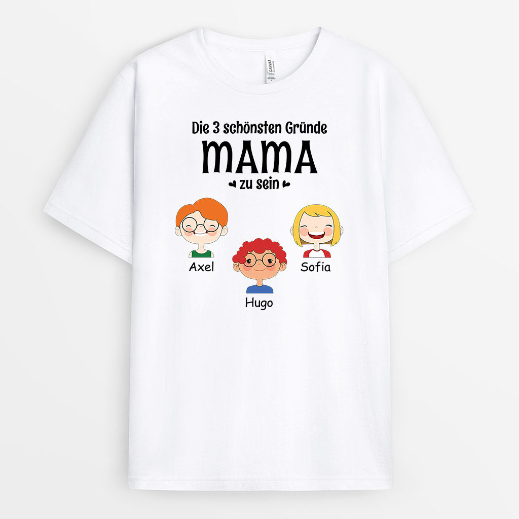 0897AGE1 Personalisierte Geschenke T Shirt Grund Kinder Enkelkind Mama Oma