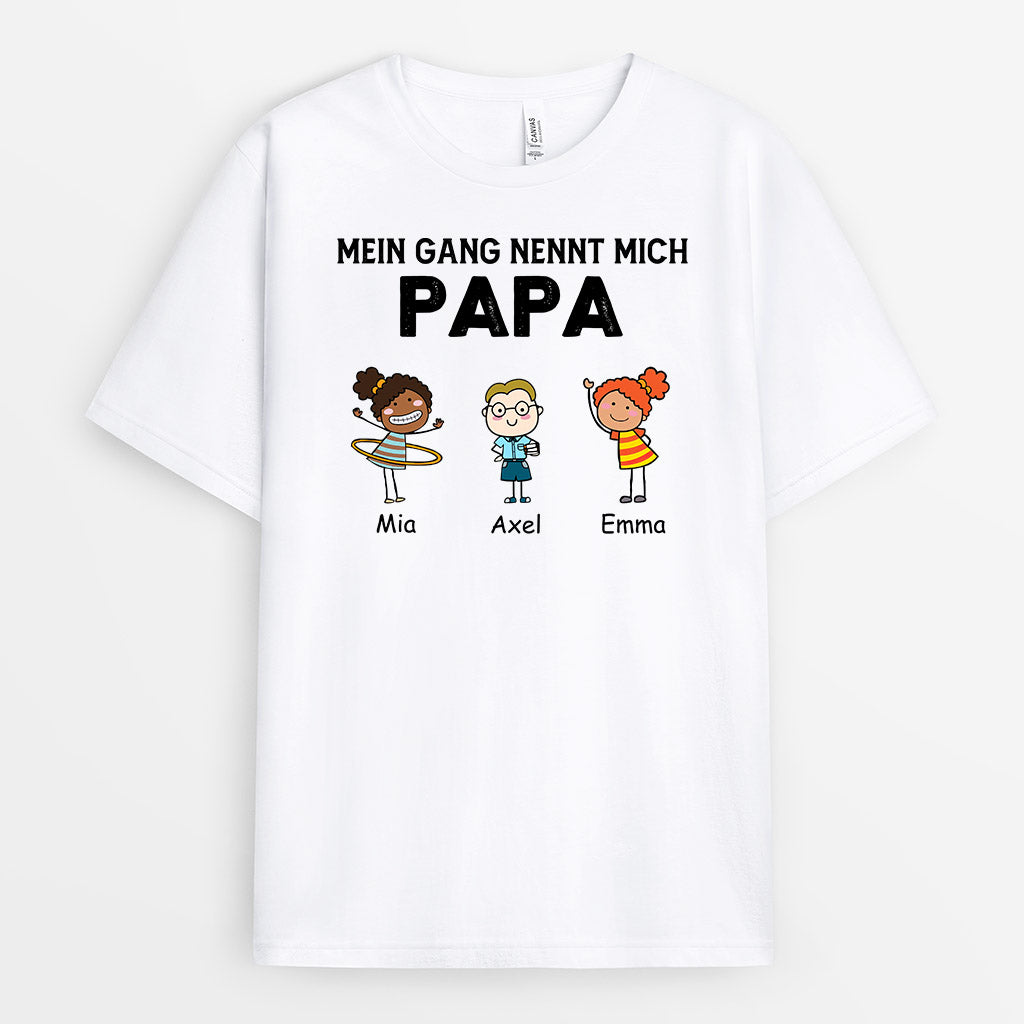 0906AGE1 Personalisierte Geschenke T Shirt Gang Papa Opa