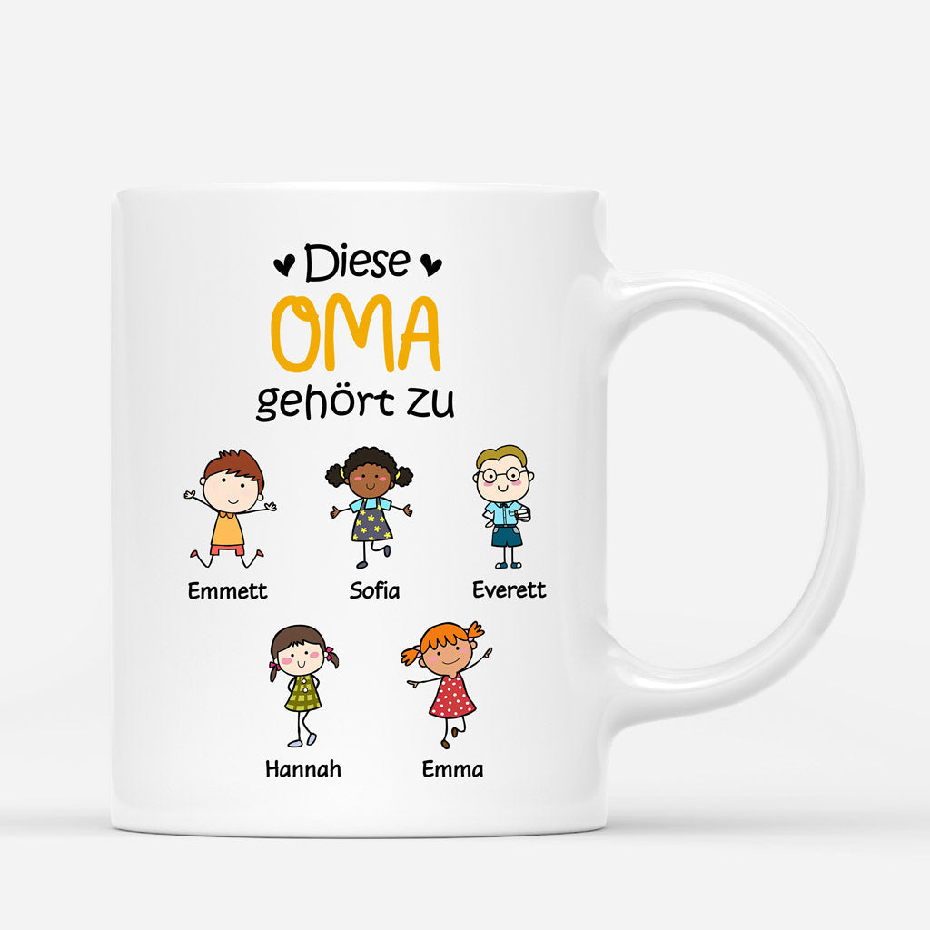 Diese Oma Gehört Zu - Personalisierte Geschenke | Tasse für Mama/Oma